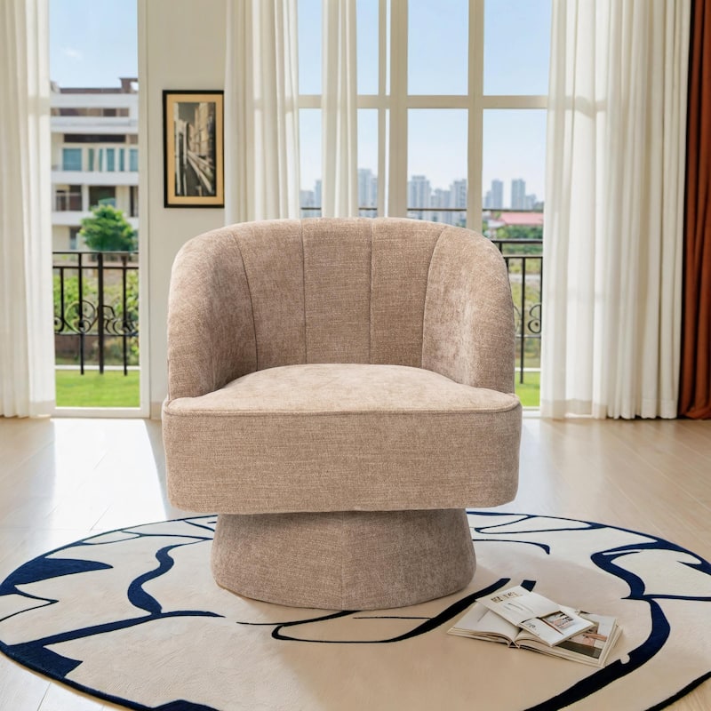 Upholstered Swivel Accent Chair Armchair, Barrel Chair, Club Chair