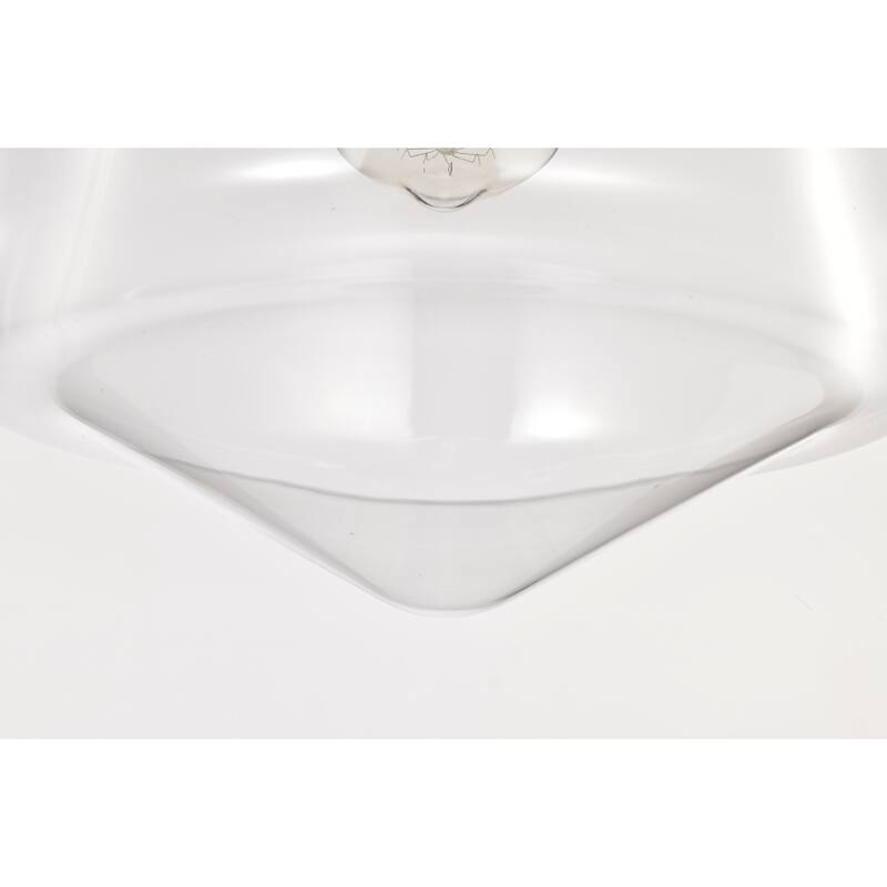 Zylo Semi-Flush Mount Metal Ceiling Lamp with Clear Glass Shade