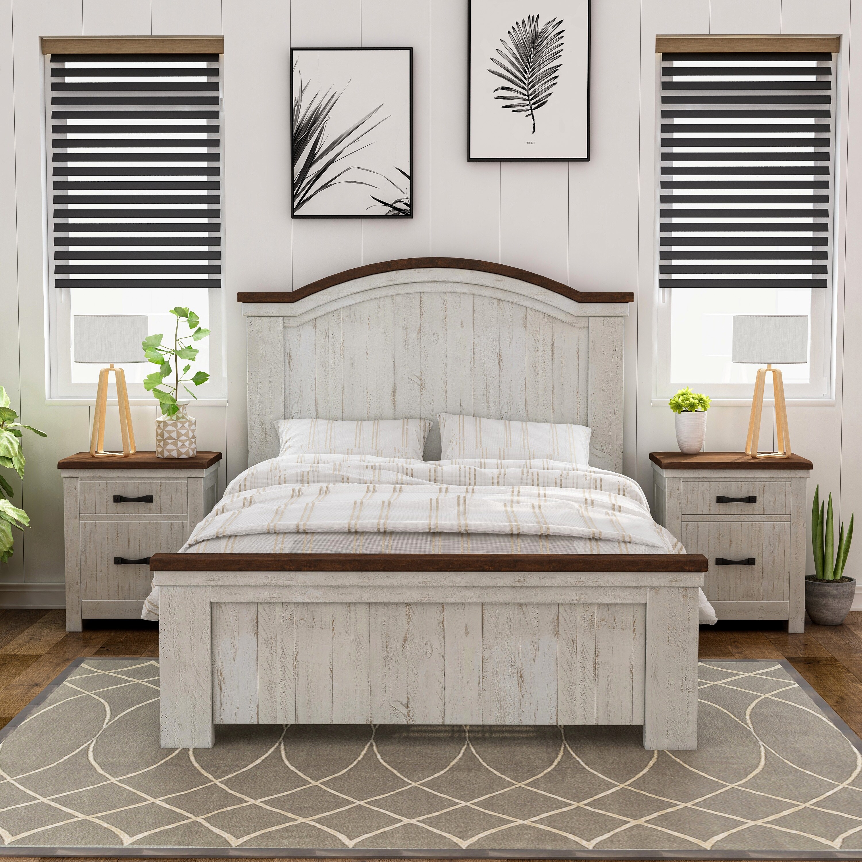 Shop Furniture Of America Ynez White 3 Piece Bedroom Set With 2