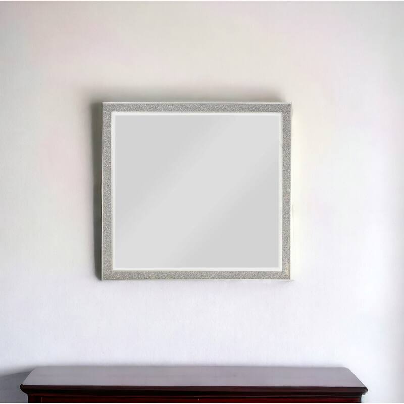 HomeRoots 36" Square Wood Framed Mounted Dresser Mirror - 38' X '36' X '1 - 38' X '36' X '1