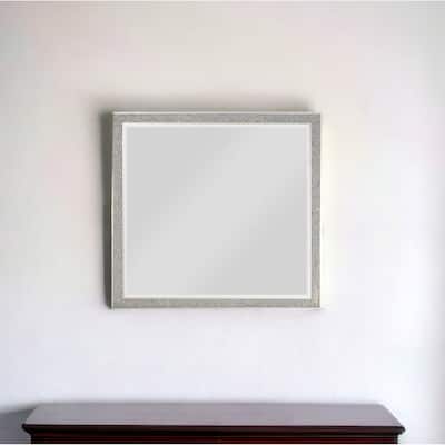 HomeRoots 36" Square Wood Framed Mounted Dresser Mirror - 38' X '36' X '1