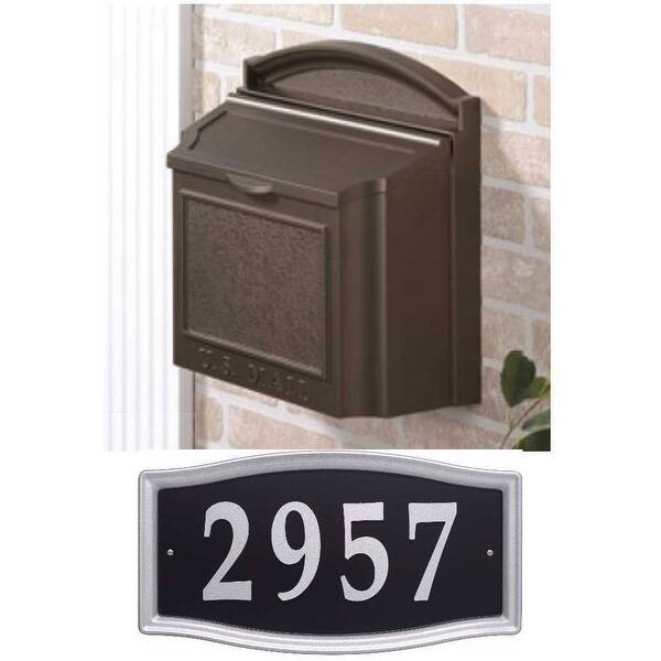 Shop Whitehall Wall Mounted Locking Mailbox French Bronze And Address Sign Silver Bronze Overstock 25640185