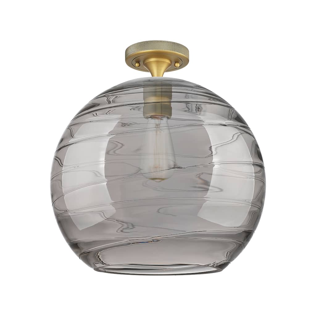 Innovations Lighting Downtown Urban - Crown Point - 1 Light 12" Athens Deco Swirl Flush Mount