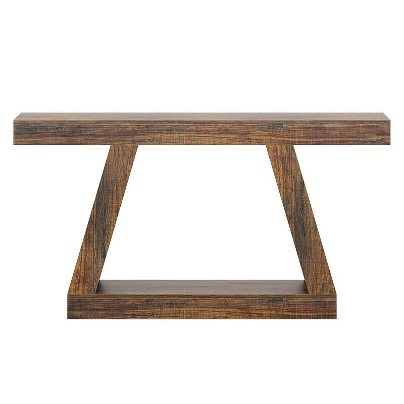 55" Farmhouse Console Table with Storage for Entryway and Living Room