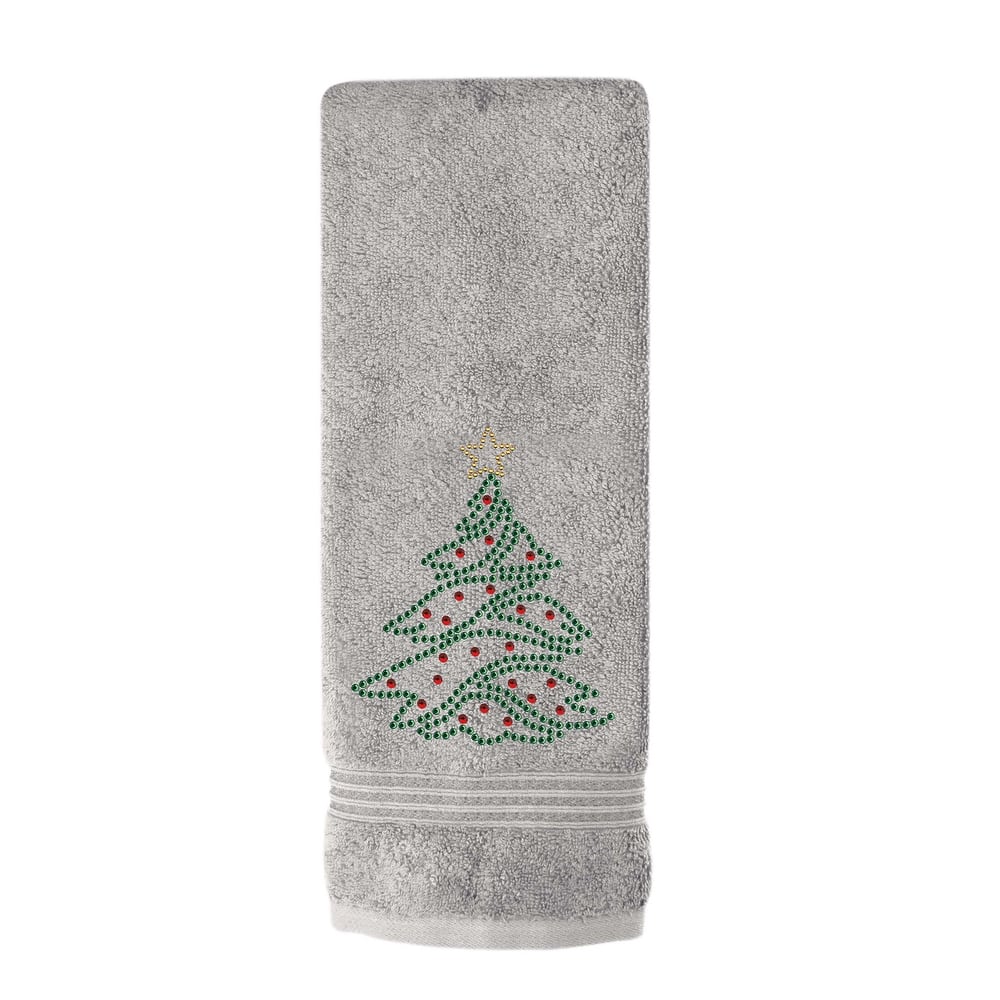 Sparkles Home Rhinestone Christmas Tree Hand Towel