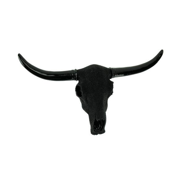 Shop Black Beaded Bull Western Steer Skull Wall Decor On Sale