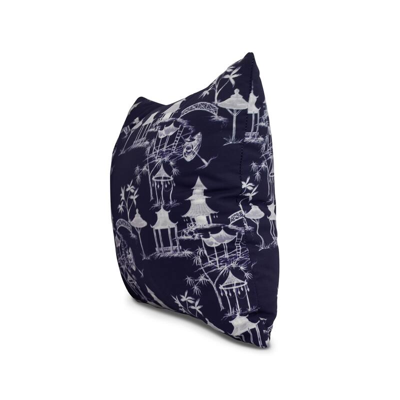 20 x 20 Inch Chinapezka Floral Print Outdoor Pillow