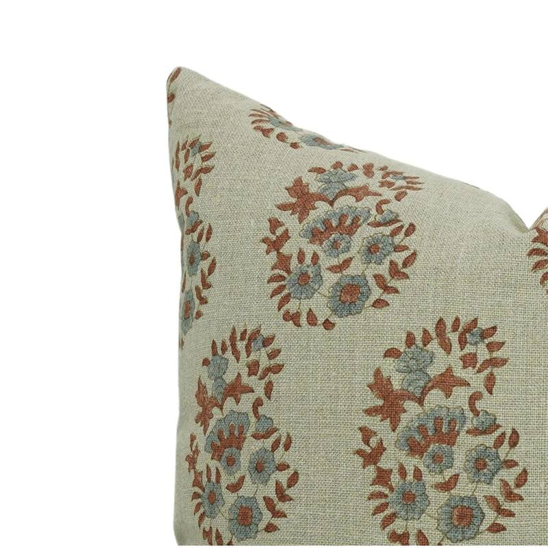 Linen Bohemian Block print pillow Cover Anar