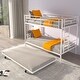 preview thumbnail 42 of 71, Twin over Twin Elegance Clean-Lined Bunk Bed, Heavy Duty Metal Structure Bunk Bed Frame Steel Slat Support(No Box Spring Needed)