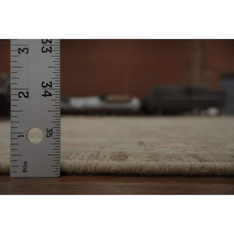 Hand Knotted Oriental 100% Wool Carpet Transitional All-Over Brown Oushak Area Rug - 12' 0'' X 9' 0''