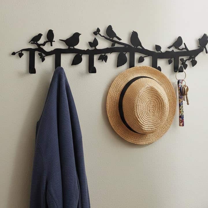Birds Metal Wall Mounted Coat Rack