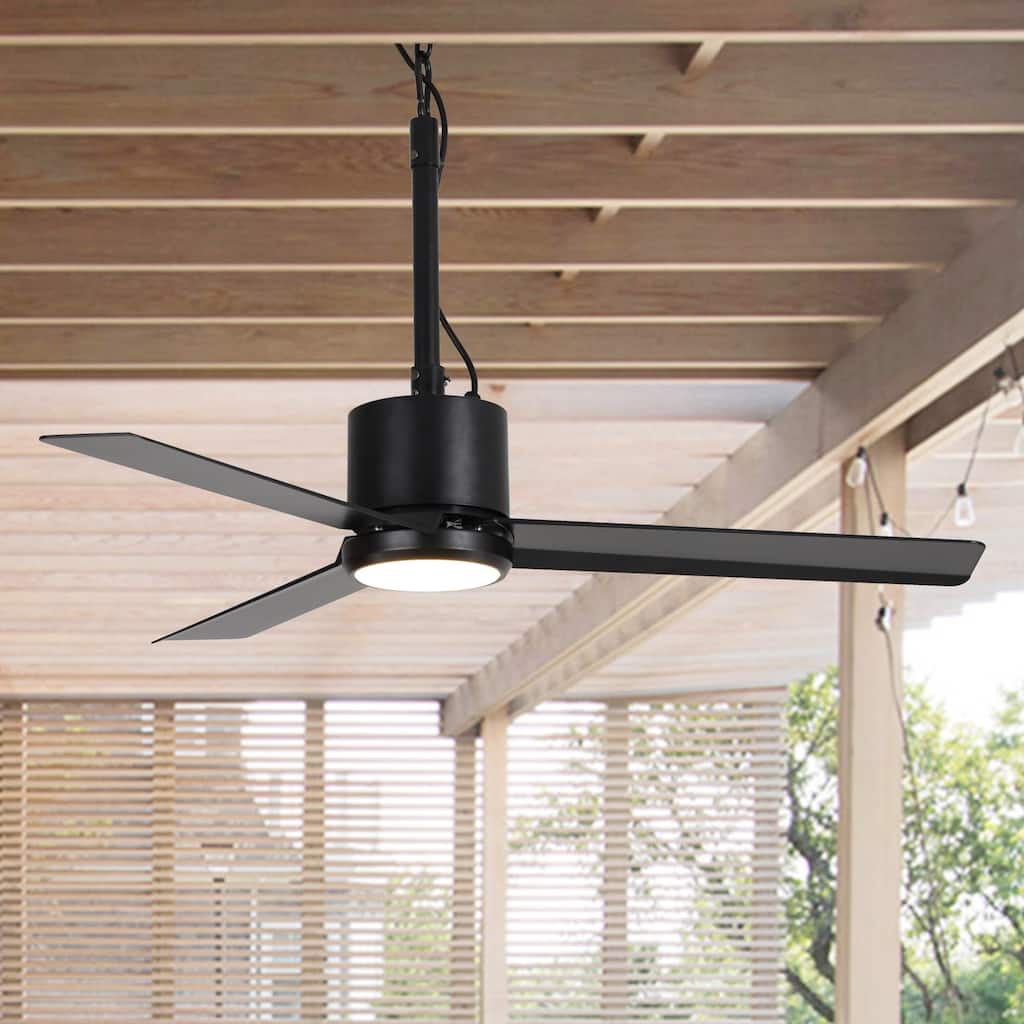 42" Indoor/Outdoor Black Plug-In Ceiling Fan with LED Light