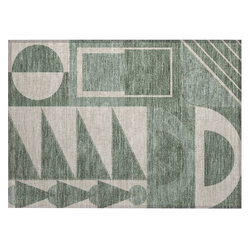Machine Washable Indoor/ Outdoor Modern Crowley Chantille Rug