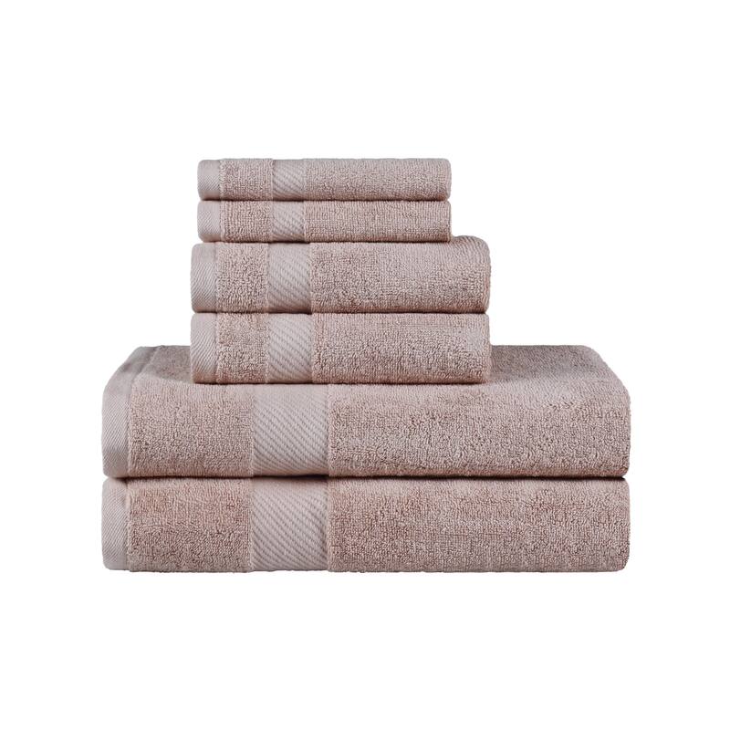 Superior Luxury Solid Highly Absorbent Egyptian Cotton 6 Piece Bath, Face, and Hand Towel Set - Fawn