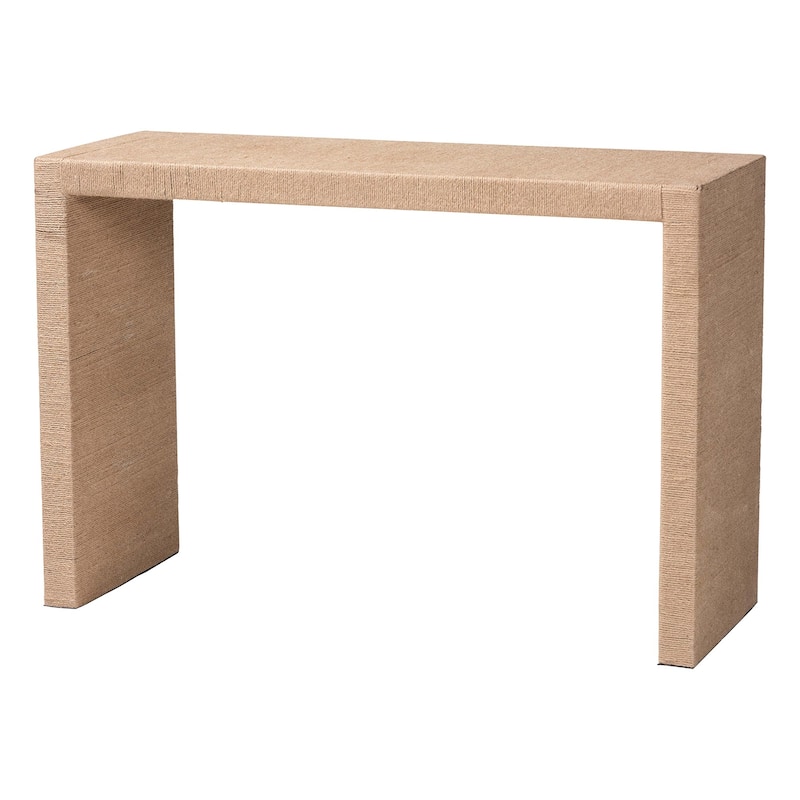 Colandra Modern Bohemian Natural Brown Jute and Wood Console Table - Natural - Wicker