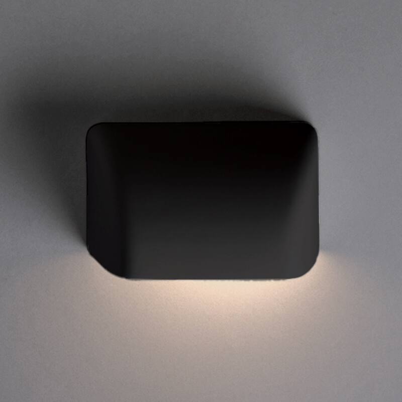 Justice Design Group Ambiance Carbon Matte Black Small Scoop Outdoor Downlight Wall Sconce