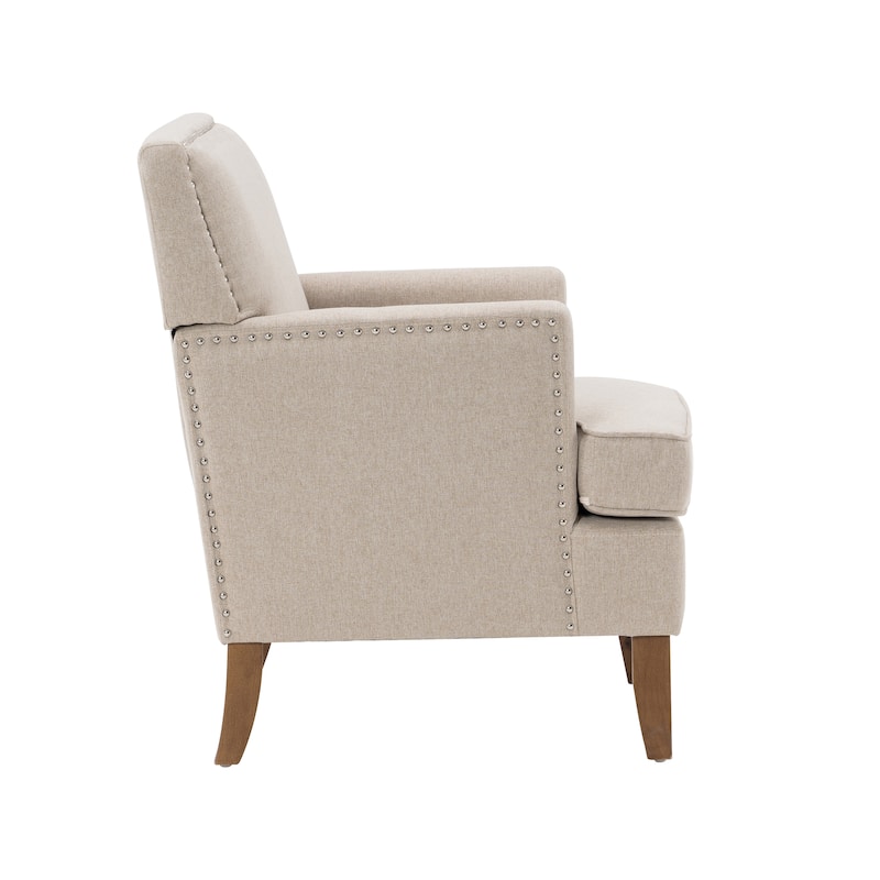 Porthos Home Gavi Fabric Upholstered Accent Chair with Rubberwood Legs