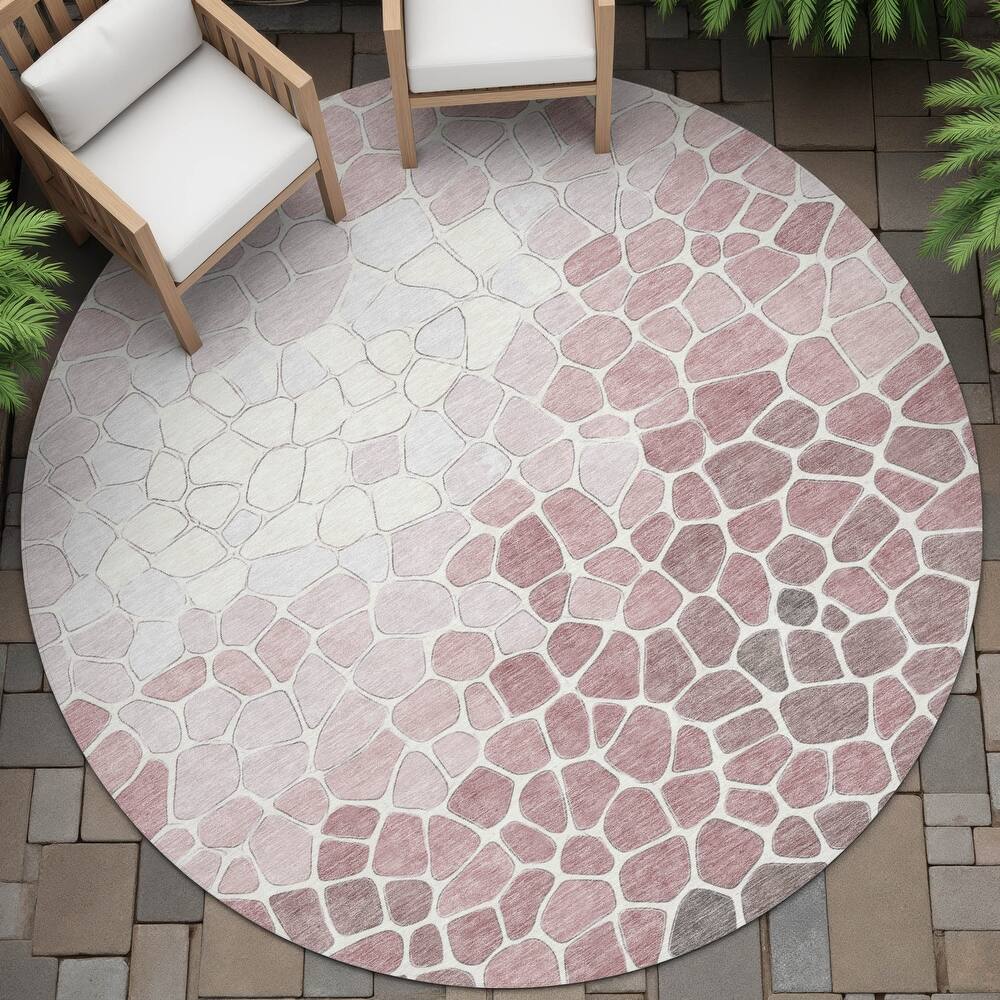 Machine Washable Indoor/Outdoor Contemporary Ombre Chantille Rug