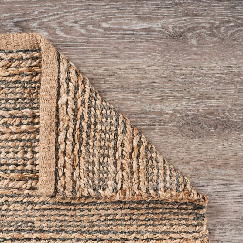 Sevita Interwoven Gray Organic Jute Reversible Accent Rug - 2'0" x 3'0"