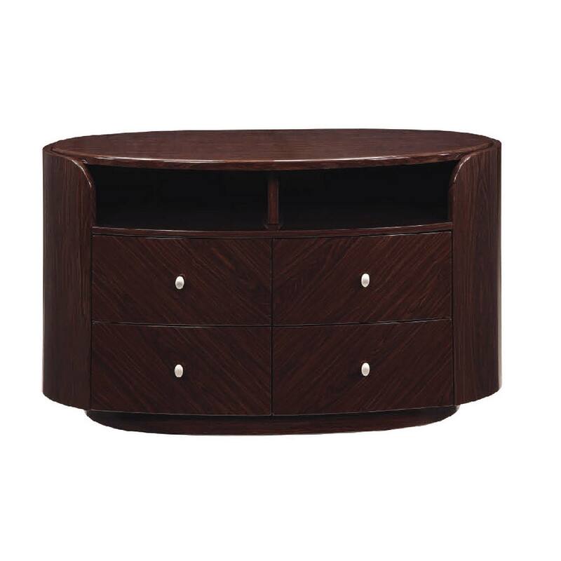 HomeRoots 47" Dark Brown Cabinet Enclosed Storage TV Stand - n/a