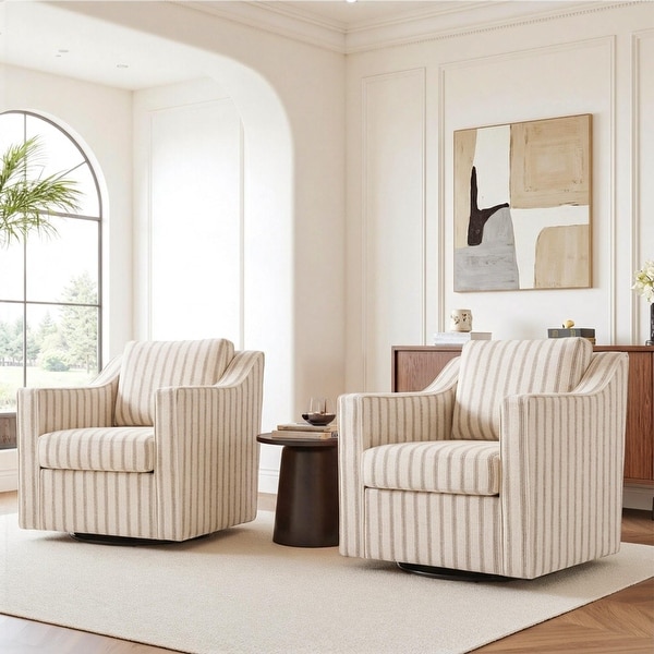 Modern Swivel Upholstered Armchair Accent chair Set of 2 - Bed