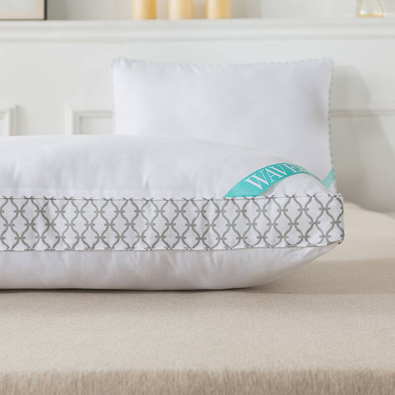 Waverly Antimicrobial Down Alternative Gusseted Pillow White Bed