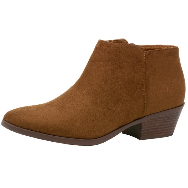brown ankle boots no heel
