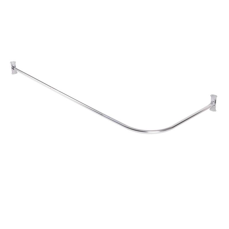 Utopia Alley Rustproof Wall Mounted Aluminum L-Shaped Corner Shower Curtain Rod,68 inch Size by 28 inch - Chrome