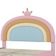preview thumbnail 6 of 20, Full Size Velvet Platform Bed with Colorful Rainbow Headboard and 2 Storage Drawers, Upholstered Princess-Style Frame