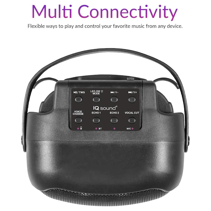 IQ Sound Karaoke Kraze 2x 4-Inch Portable Bluetooth Speaker