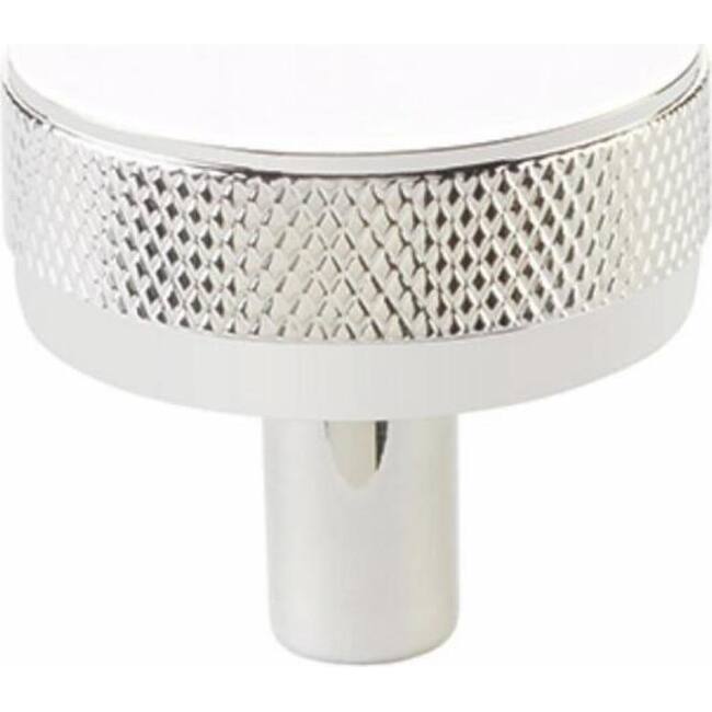 Emtek 86655.CCK.KNK Knurled 1-1/4" Mushroom Cabinet Knob with Conical - Polished Nickel / Polished Nickel Stem