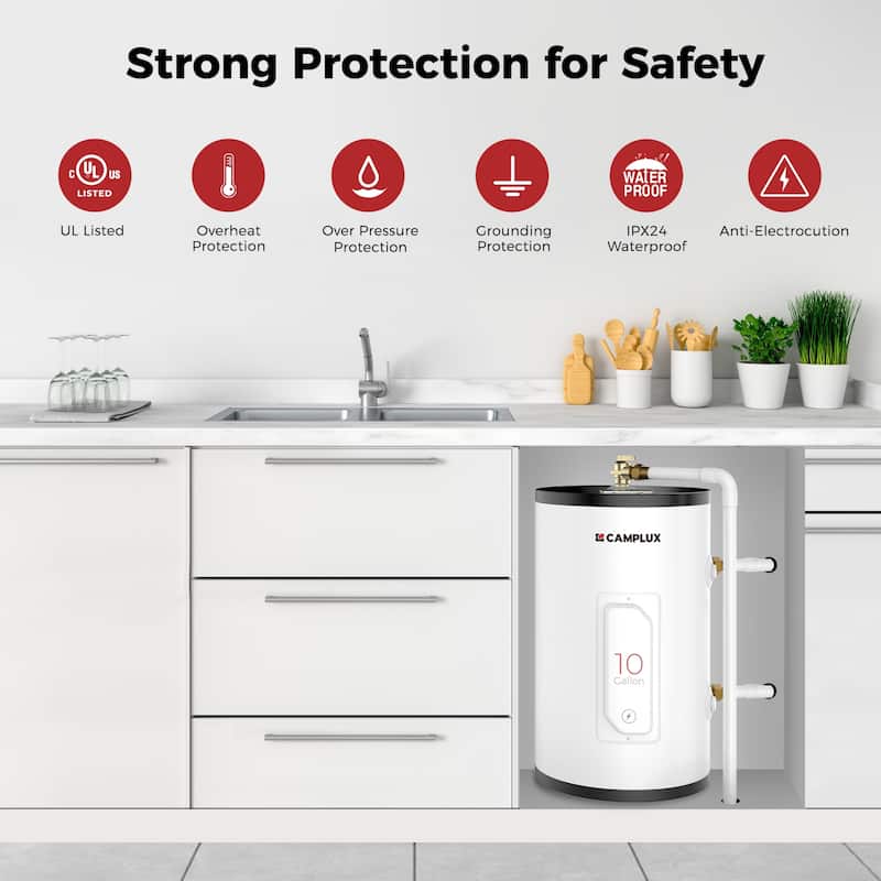 CAMPLUX 10 Gallon 1.5kW Point of Use Tank Electric Water Heater