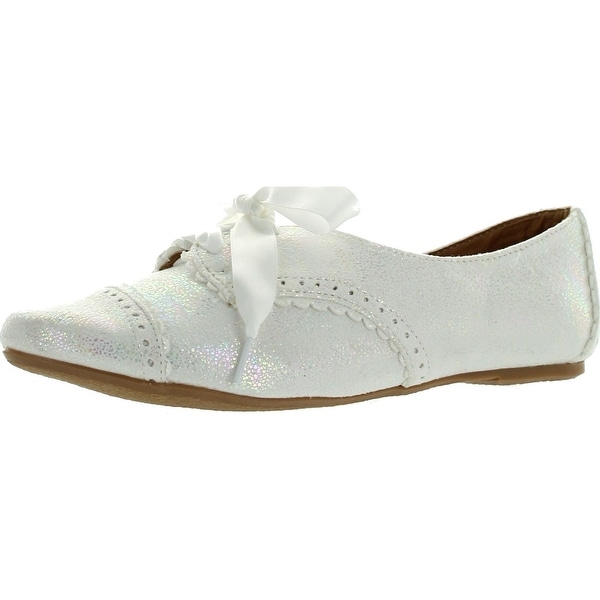 Shop Not Rated Womens Fletcher Cove Oxford Flats Shoes White 6 b(m