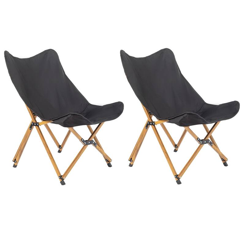 2Pcs Folding Outdoor Camping Chair with Ultra Light Aluminum Frame On