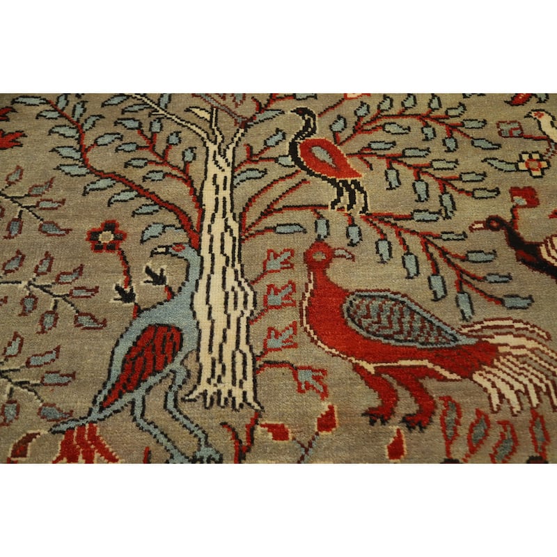 Hand Knotted Oriental 100% Wool Carpet Traditional All-Over Greys & Charcoal Ziegler Area Rug - 11' 10'' X 8' 11''