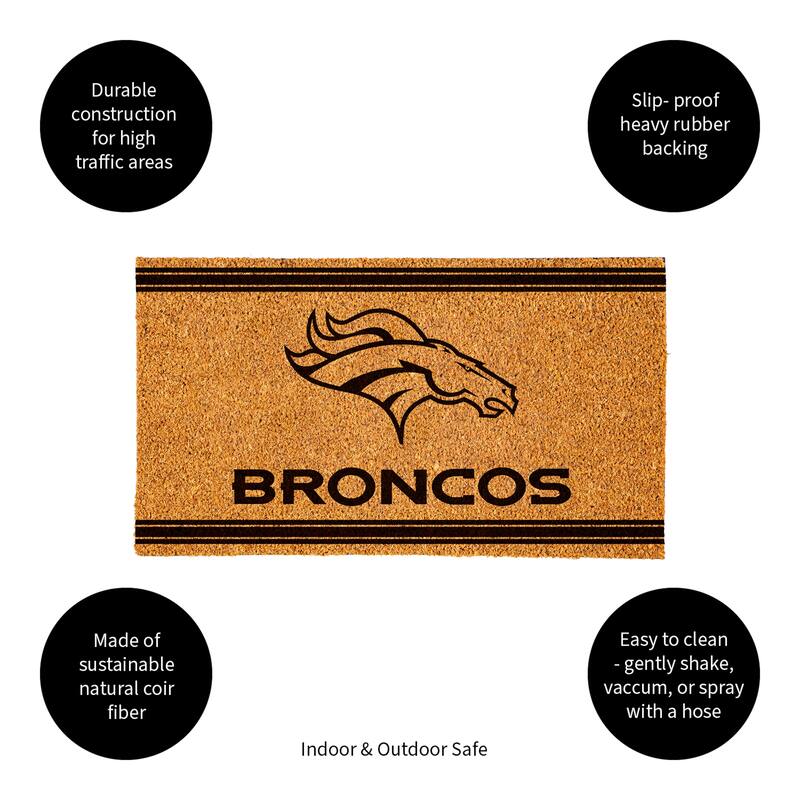 28 in. x 16 in. Denver Broncos, Coir Mat