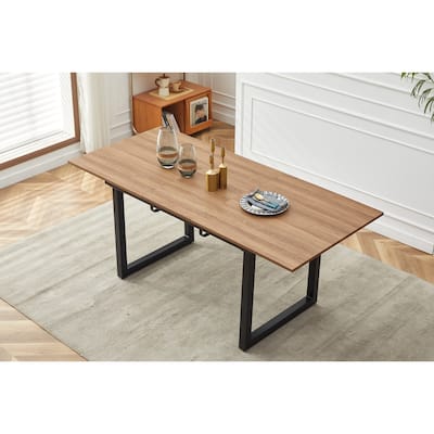 Square Extendable Dining Table With Metal leg