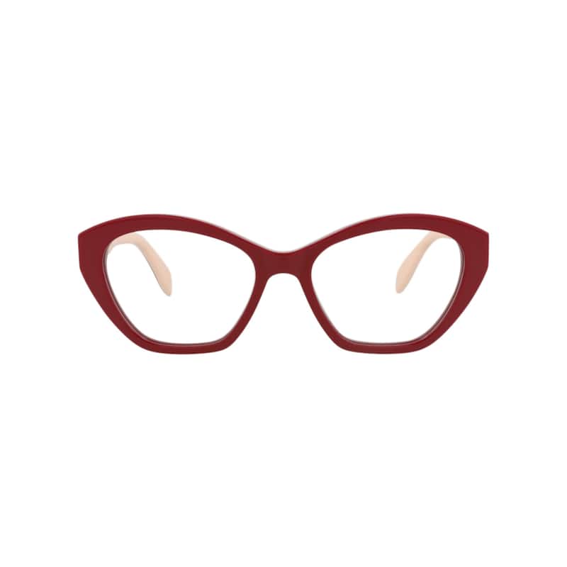 Alexander McQueen Cat Eye-Frame Acetate Optical Frames - Red Red Transparent - Red