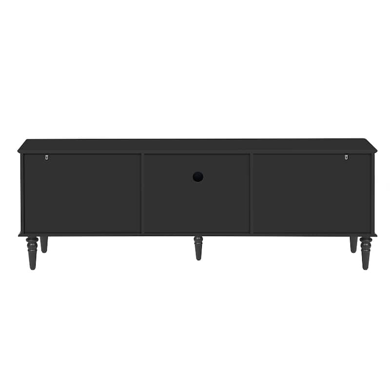68.9''Retro TV Stand for TVs up to 75 Inches,Entertainment Center Media Console with Fluted Glass Doors and Five Solid Wood Legs