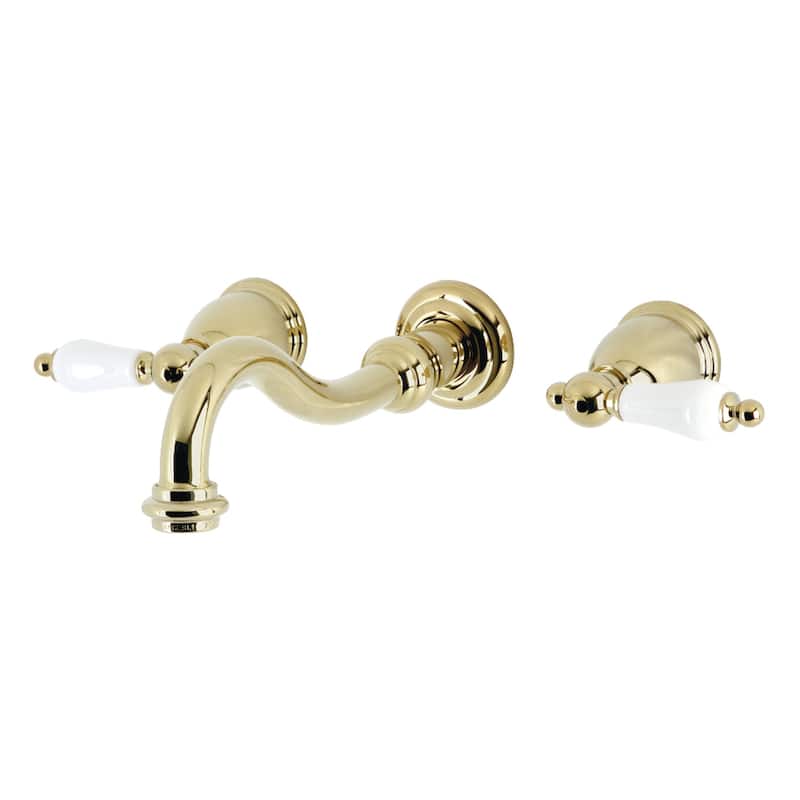Vintage Two-Handle 3-Hole Wall Mount Bathroom Faucet