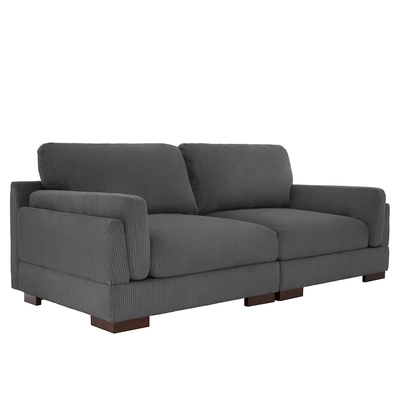 90.2"W Corduroy Upholstered Living Room Sofa