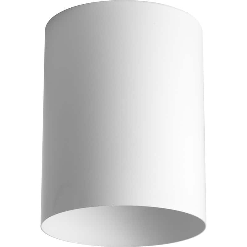 Cylinder 5" White Modern Outdoor Ceiling Light - 8.460" x 6.500" x 6.500"