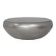 preview thumbnail 1 of 8, Pasargad Home Helios Drum Shape Coffee Table - W39" x D34.5" x H14.5" Silver