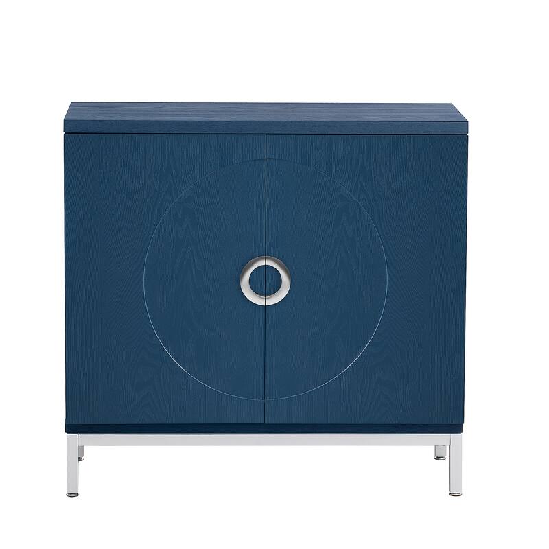 Modern Storage Cabinet with Adjustable Wooden Shelves and Metal Leg Frame for Living Room, Entryway, Dining Room
