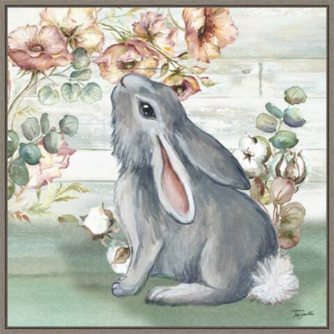 Farmhouse Bunny III by Tre Sorelle Studios (22 x 22 in.), Framed Canvas Wall Art Print - Sylvie Greywash