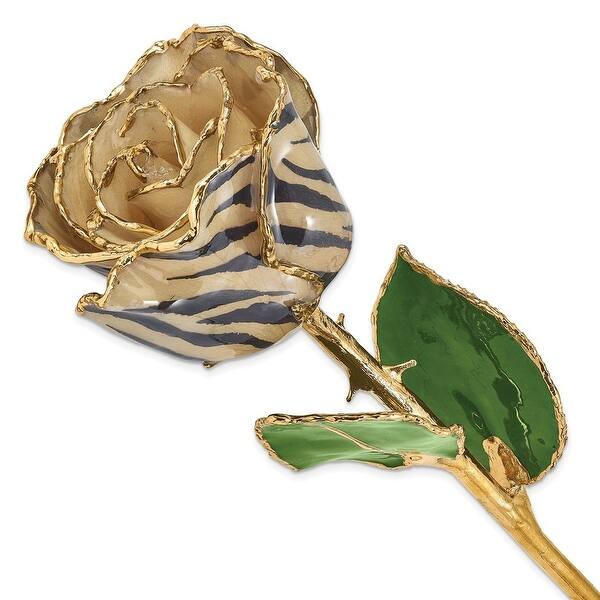 Lacquer Dipped 24k Gold Trimmed Cream White Real Rose Lacquer Dipped 24k Gold Trimmed Cream White Real Rose