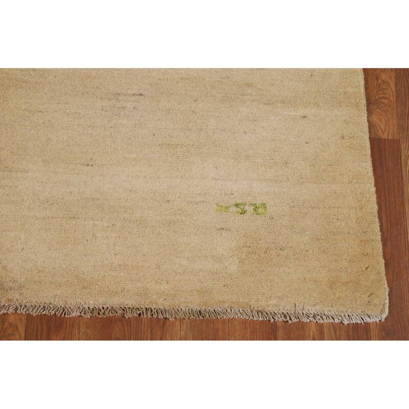 Muted Gabbeh Modern Rug Hand-Knotted Wool Carpet - 4'10"x 6'6"