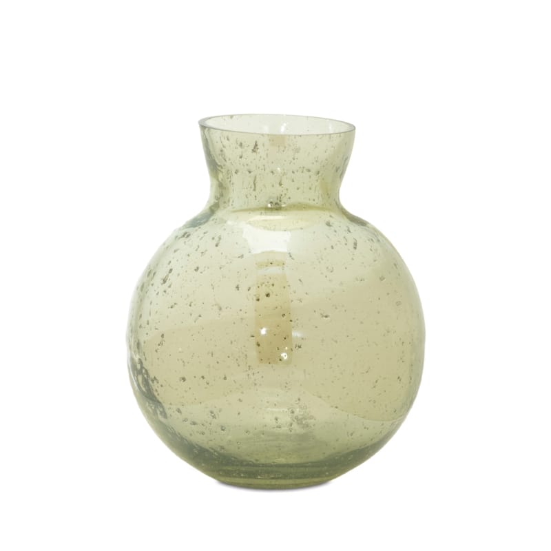 Bubbled Glass Bud Vases - 7.75" - Green and Gray - Set of 3
