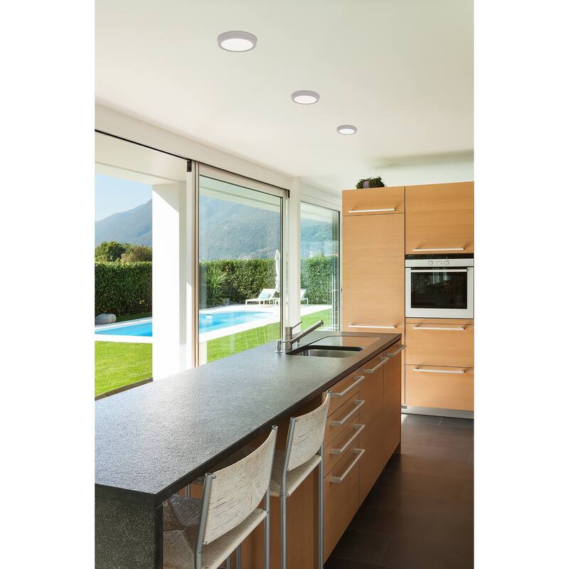 Access Lighting Ulko Exterior - LED Outdoor Flush Mount - 6"D - Silver - Acrylic Lens Diffuser