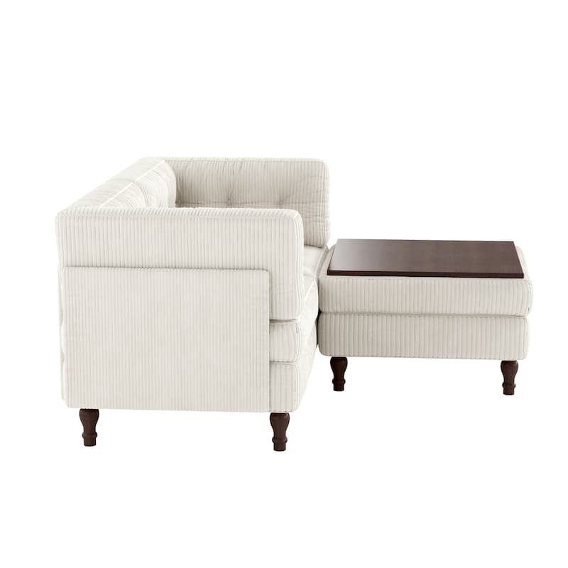 Oversized Sofa Corduroy Tufted Modular Sectional Set